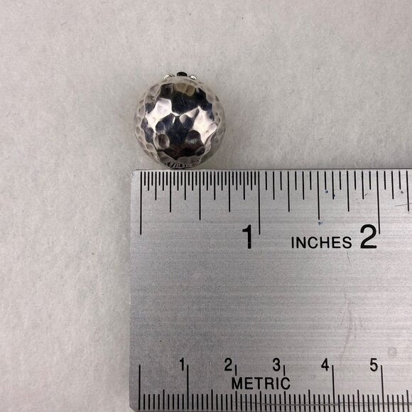 Vintage Sterling Silver Hammered Clip-On Ball Earrings Retro Style Jewelry - Picture 5 of 5